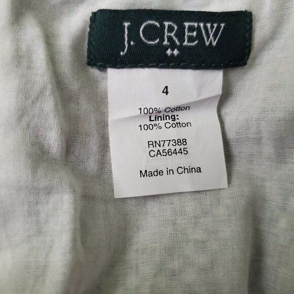 J Crew pleated strapless Black White Dress cotton sz 4 - Picture 5 of 5